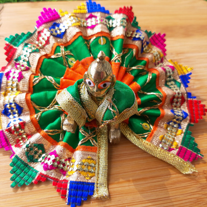 Laddu Gopal / Thakur Ji Poshak Green Color Size No. 0