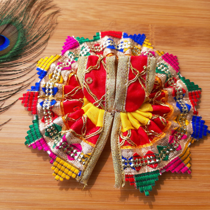 Laddu Gopal Ji / Thakur Ji Red Color Festive Poshak Size No. 0