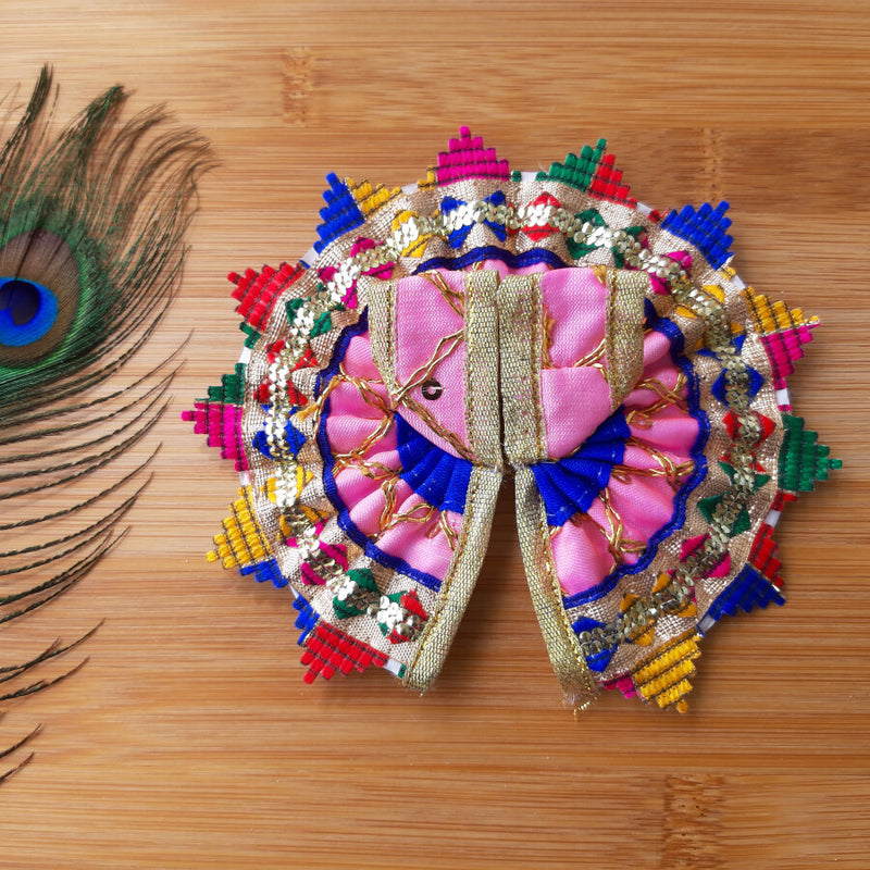Laddu Gopal Ji / Thakur Ji Pink Color Festive Poshak Size No. 0