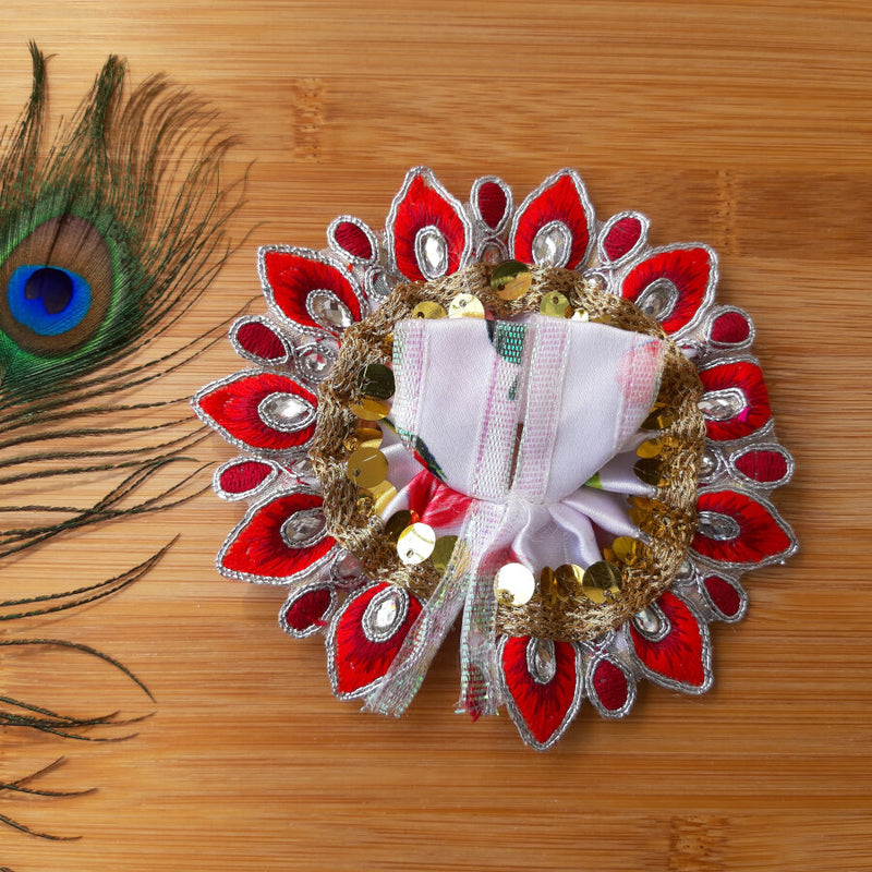 Laddu Gopal Ji / Thakur Ji Red & White Color Festive Poshak Size No. 0
