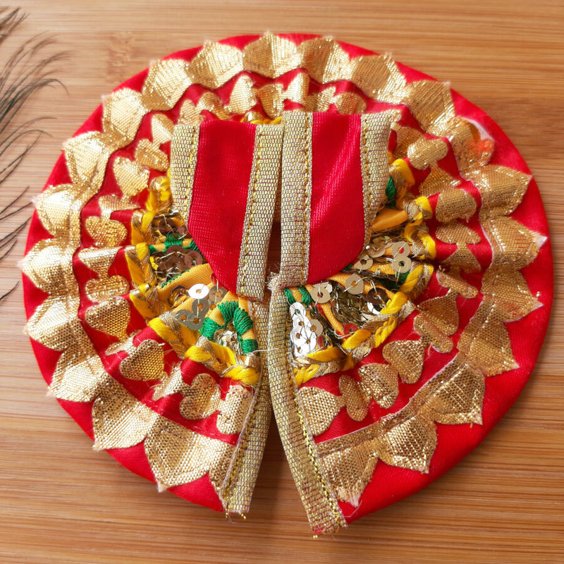 Laddoo Gopal Ji Red Color Festive Dress Size No. 1