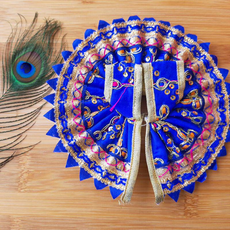 Laddu Gopal Ji Blue Festive Designer Poshak Size No.2