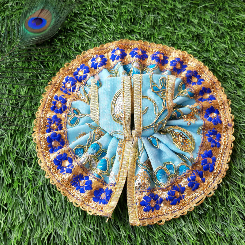 Laddu Gopal Ji Skyblue Festive Designer Poshak Size No.2