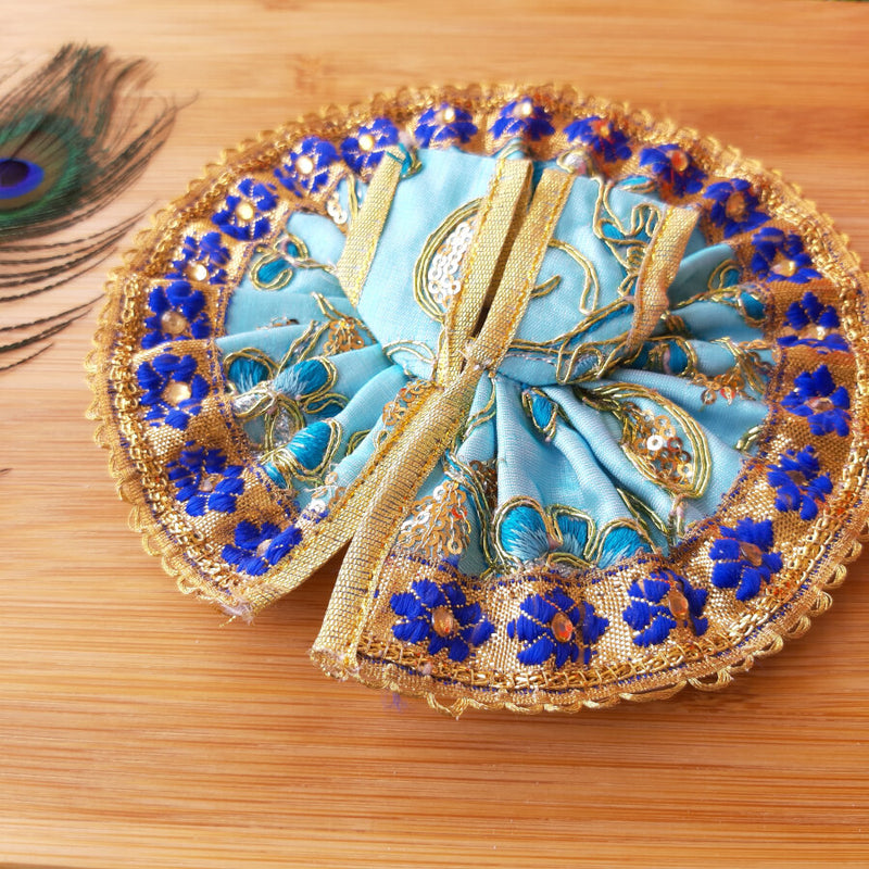Laddu Gopal Ji Skyblue Festive Designer Poshak Size No.2