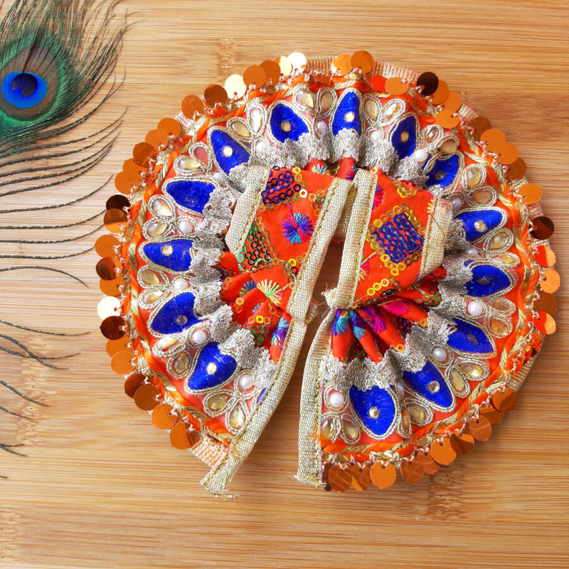 Laddu Gopal Ji / Kanha Ji Orange Designer Dress Size No. 2