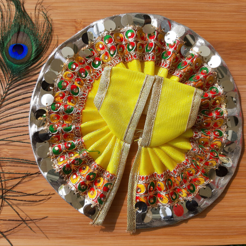 Laddu Gopal Ji Festive Yellow Poshak Size No. 3