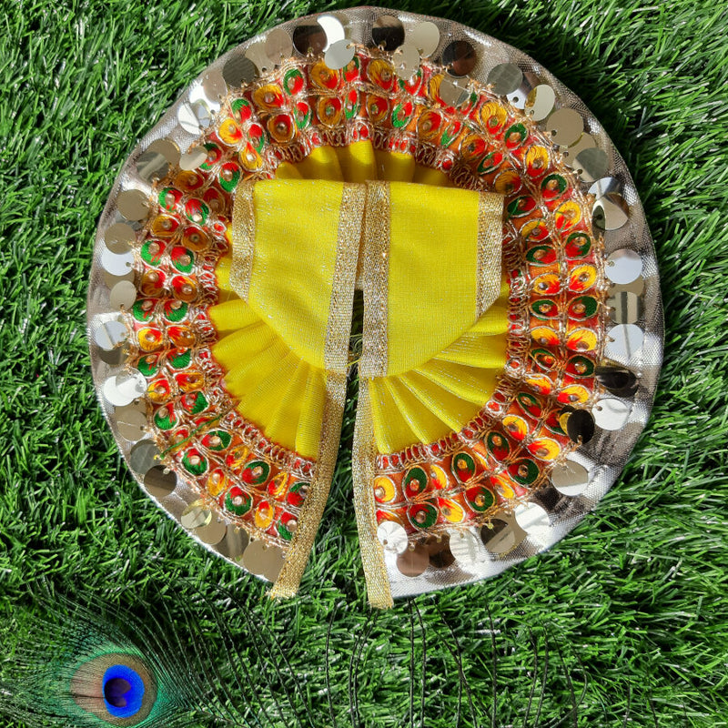 Laddu Gopal Ji Festive Yellow Poshak Size No. 3