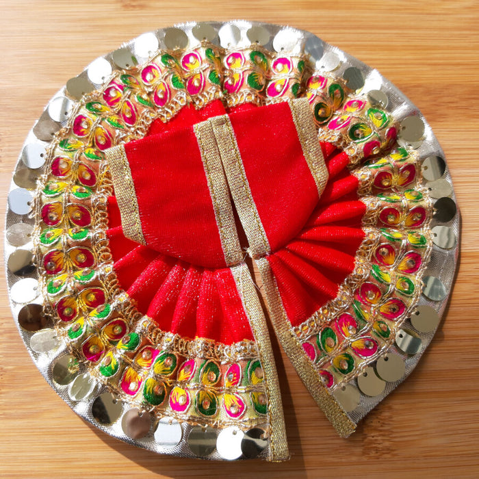 Laddu Gopal Ji Festive Red Poshak Size No. 3