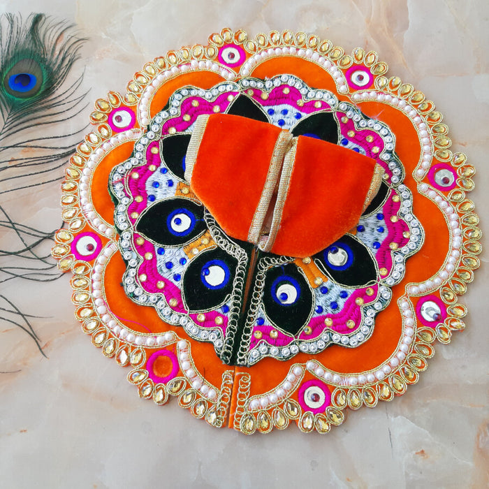 Thakur Ji / Laddu Gopal Ji Orange Designer Dress - Size No.5