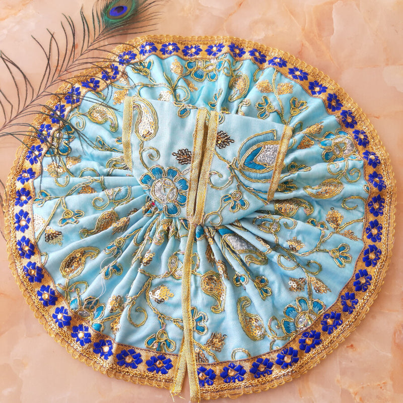 Laddu Gopal Ji Sky Blue Festive Designer Poshak Size No. 6