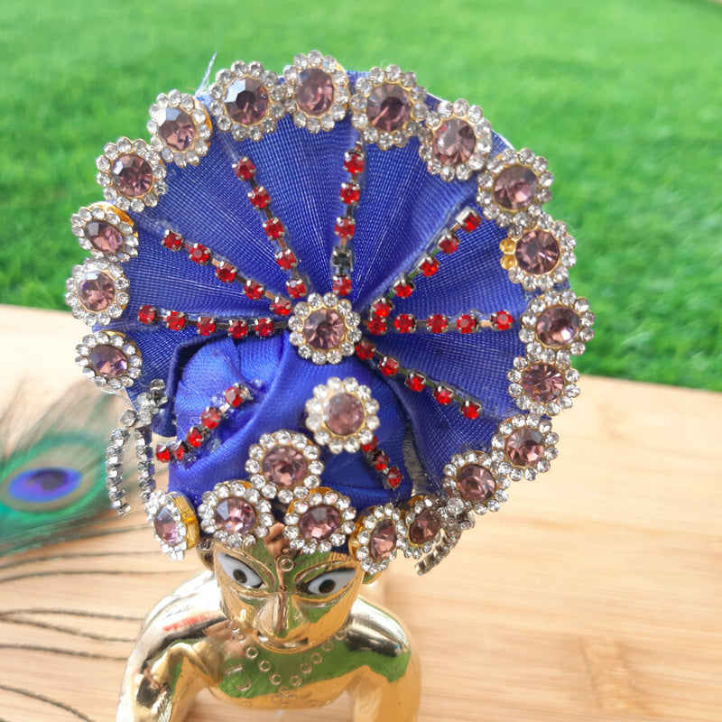 Laddu Gopal Ji Designer Blue Mukut / Pagadi Size No. 4