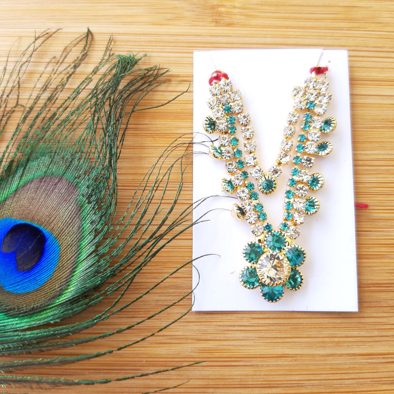 Laddu Gopal Ji Sky Blue and White Heavy Stone Mala for Size 5,6