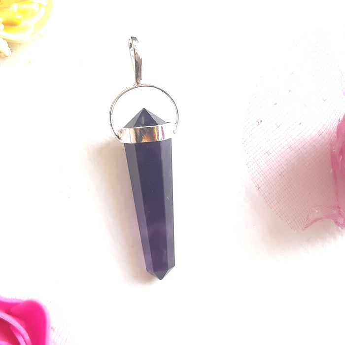 Amethyst Pencil Pendant for Anxiety, Sleep, Intuition & Spirituality-Design 1