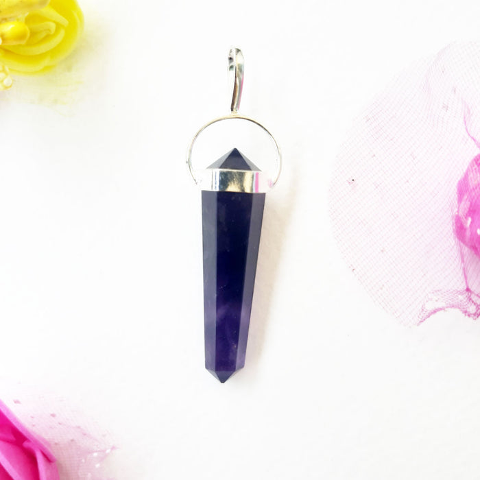 Amethyst Pencil Pendant for Anxiety, Sleep, Intuition & Spirituality-Design 1