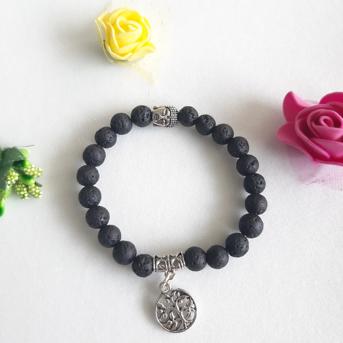 Certified & Energised Lava Stone Diffuser Bracelet for Strength, Protection and Courage