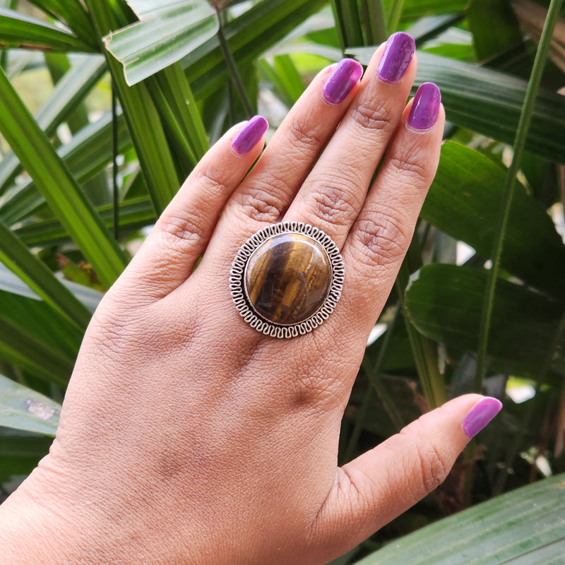 Certified Tiger Eye Adjustable Ring -Ring 1