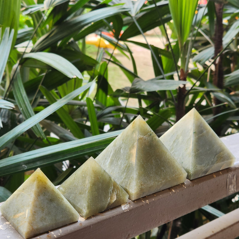 Natural Green Aventurine Crystal Pyramid for Luck & Abundance