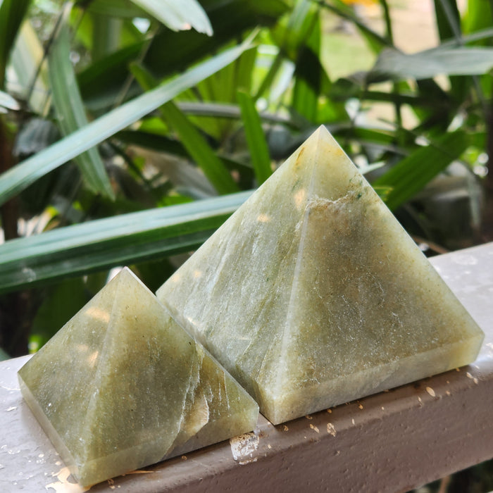 Natural Green Aventurine Crystal Pyramid for Luck & Abundance
