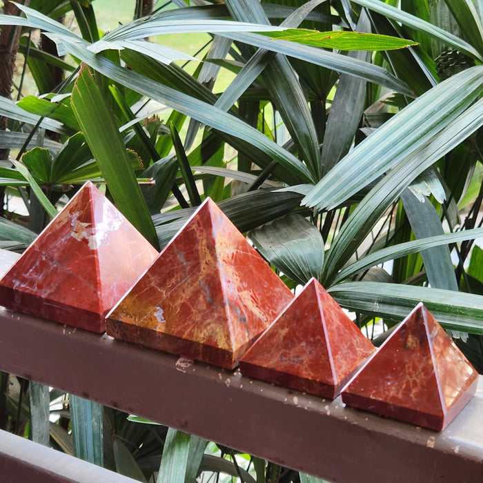 Natural Red Jasper Pyramid for Strength & Manifesting New Ideas
