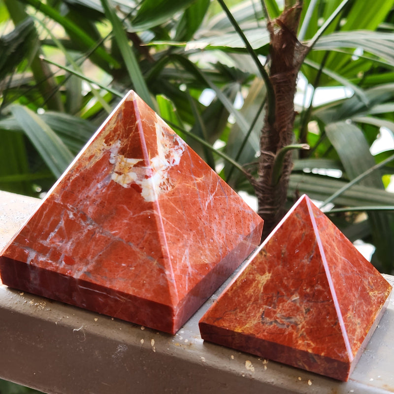 Natural Red Jasper Pyramid for Strength & Manifesting New Ideas