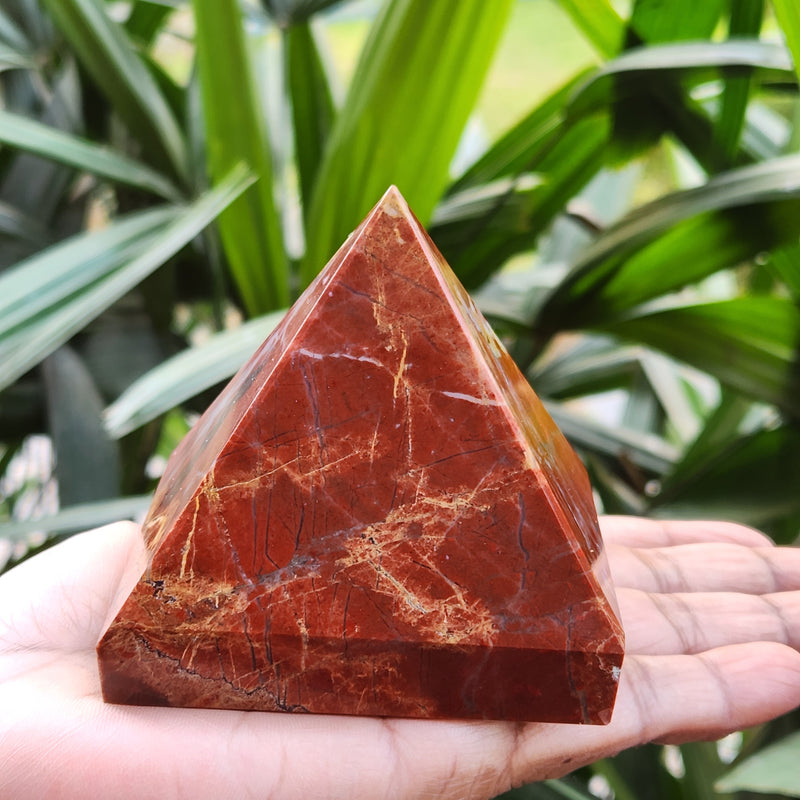Natural Red Jasper Pyramid for Strength & Manifesting New Ideas