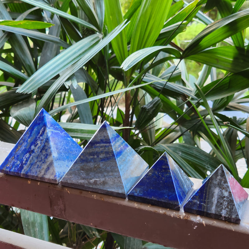 Natural Lapis Lazuli Pyramid for Communication & Intuition