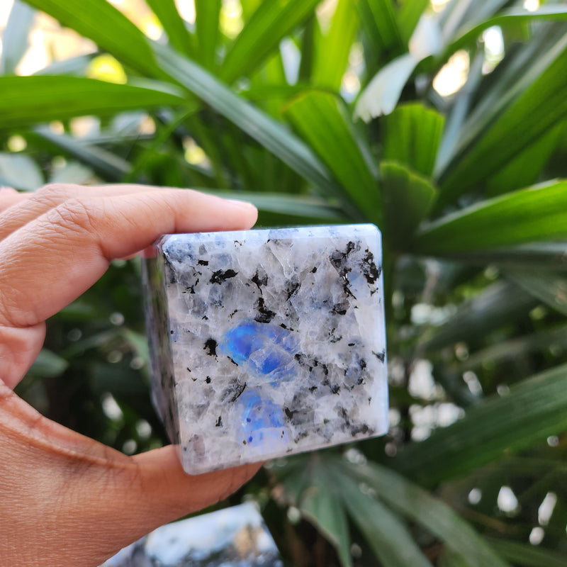 Rainbow Moonstone Crystal Cubes