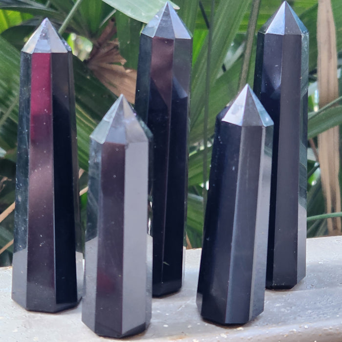 Black Obsidian Crystal Wand / Tower