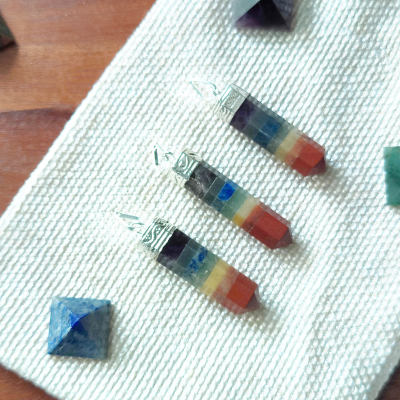 7 Seven Chakra Healing Pencil Pendant- Design 1