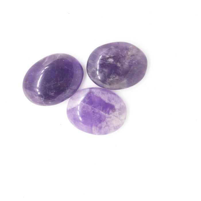 Amethyst Worry Stone Palm Stone Oval shape for Concentration, Stress, Memory, Meditation, Reiki Healing (1 Piece)