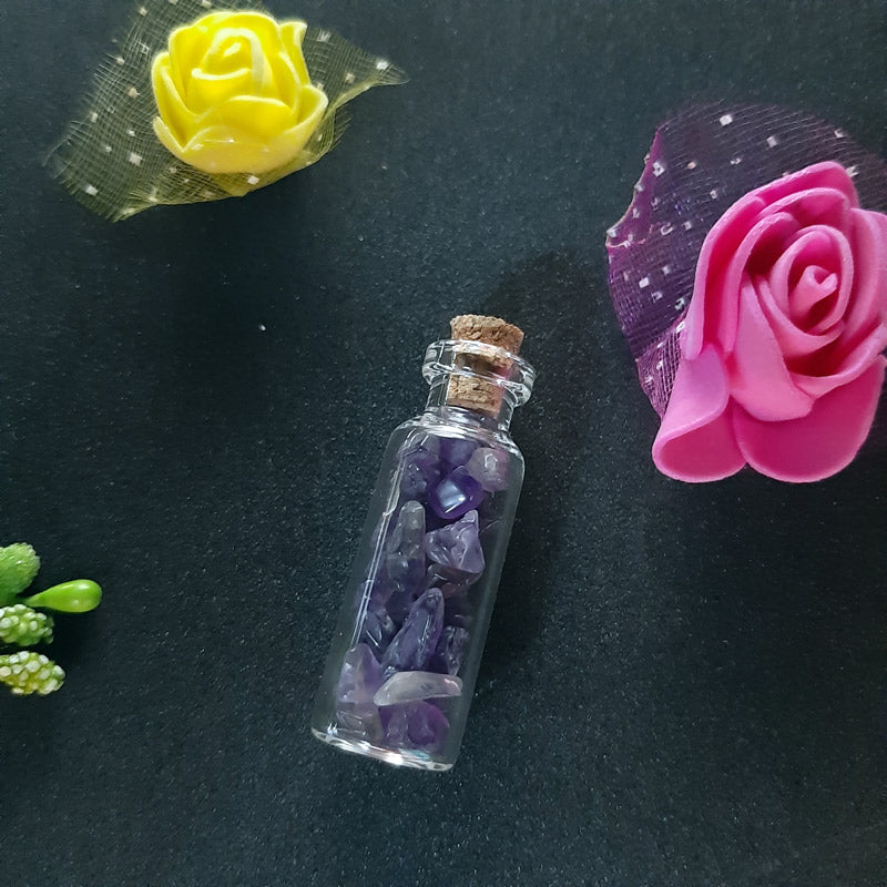 Amethyst Chips Crystal Bottle