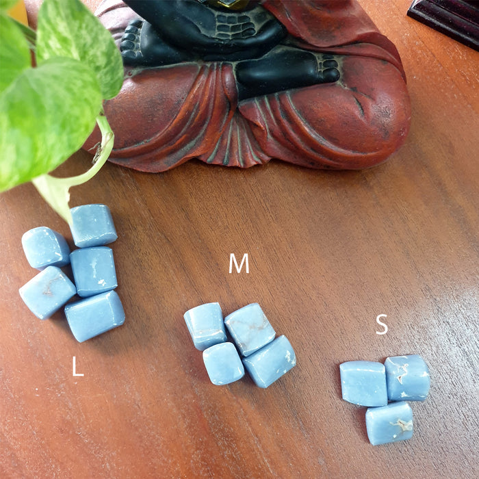 Angelite (Anhydrite) Tumbled Stone for Intuition, Communication and Higher Self
