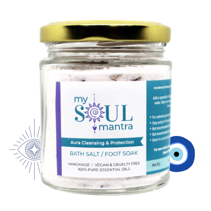 Aura Cleansing & Protection Bath Salt / Foot Soak with Crystal