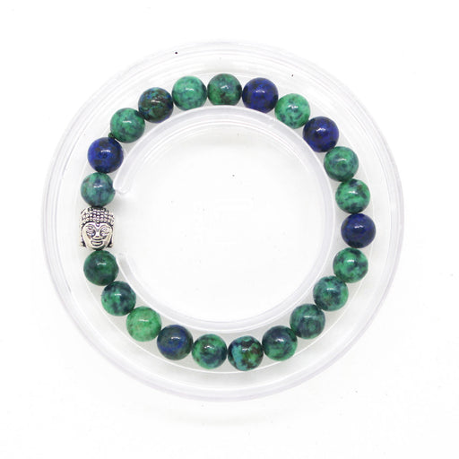 Certified Lava Natural Stone 8mm Bracelet With Azurite– Imeora
