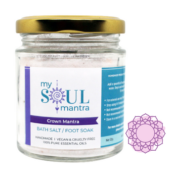 Crown Mantra Bath Salt with Crystal for Crown Chakra (Sahasrara Chakra)