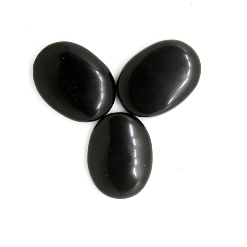 Black Obsidian Worry Stone Oval shape for Protection, Emotional Blockages, Meditation, Reiki Healing (1 Piece)