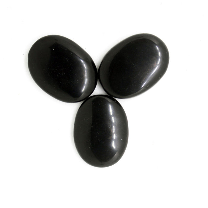 Black Obsidian Worry Stone Palm Stone Oval shape for Protection, Emotional Blockages, Meditation, Reiki Healing (1 Piece)