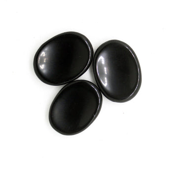 Black Obsidian Worry Stone Palm Stone Oval shape for Protection, Emotional Blockages, Meditation, Reiki Healing (1 Piece)