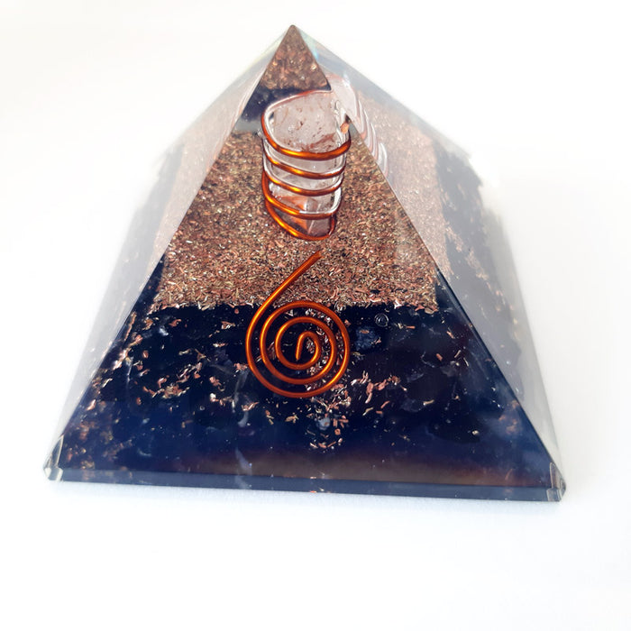 Black Tourmaline Orgone Pyramid for Protection and Aura Balancing