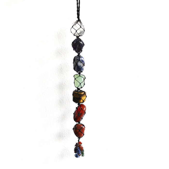 All 7 Chakras Tumbled Crystal Hanging for Car Home Office