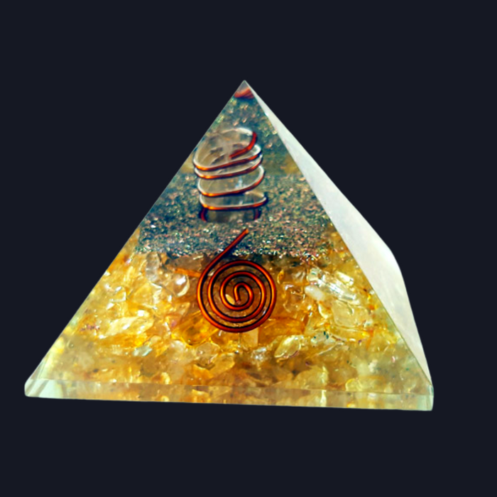 Citrine Orgone Pyramid for Abundance and Emotional Balance