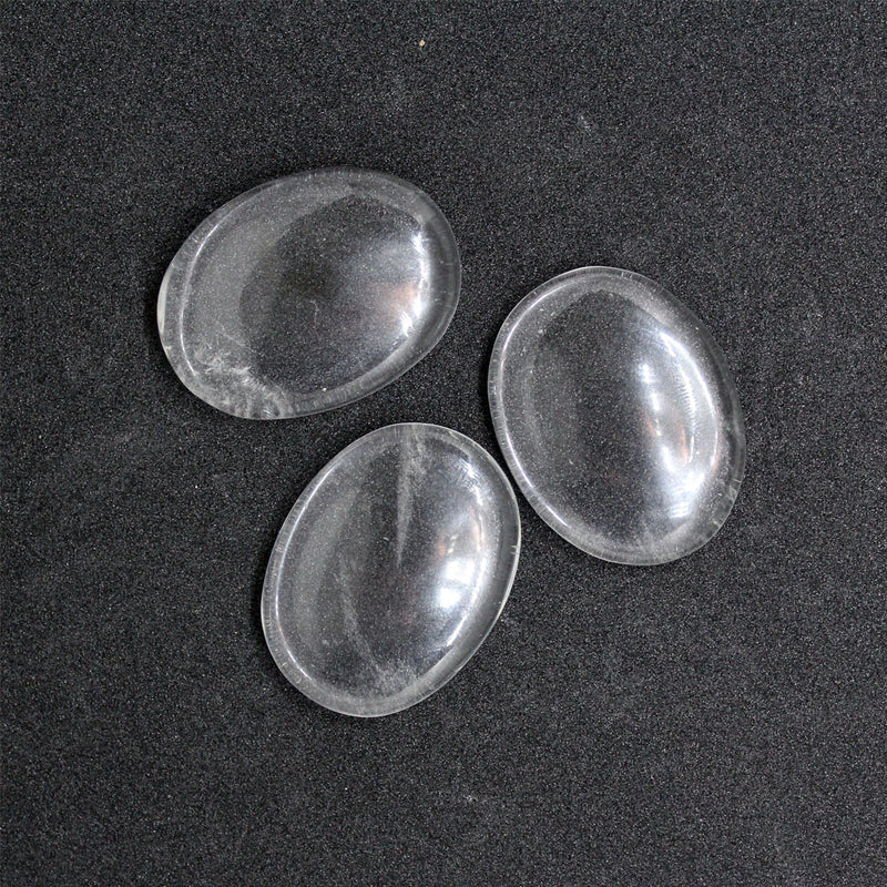 Clear Quartz Worry Stone Oval shape for manifestation, mental clarity, Meditation, Reiki Healing (1 Piece)
