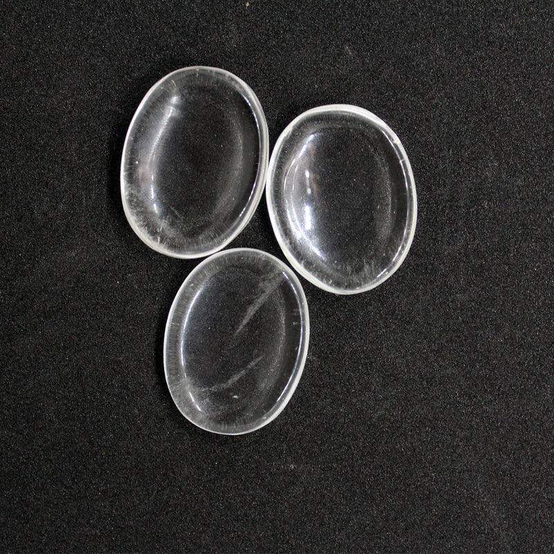 Clear Quartz Worry Stone Oval shape for manifestation, mental clarity, Meditation, Reiki Healing (1 Piece)
