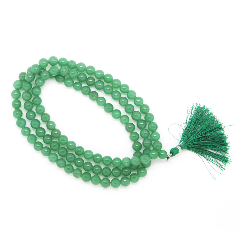 Green Aventurine Stone Mala 8mm 108 Beads