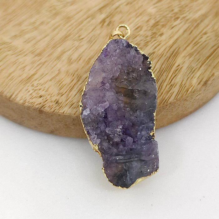 Raw Amethyst Pendant Online without Chain-P8