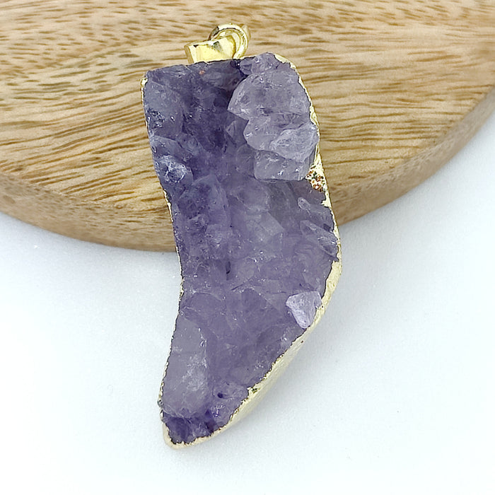 Raw Amethyst Pendant Online without Chain-P6