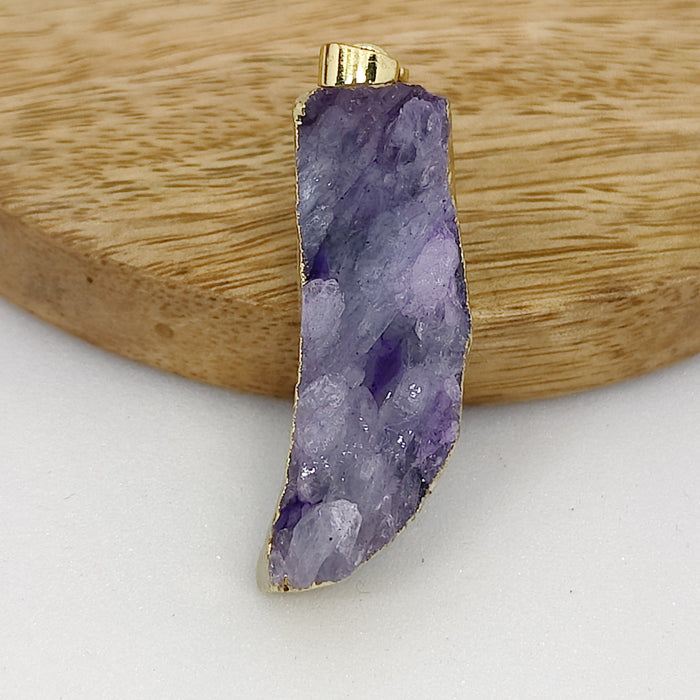 Raw Amethyst Pendant Online without Chain-P7