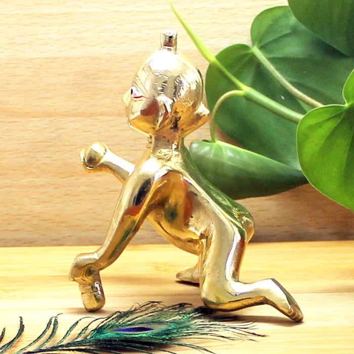 Laddu Gopal Ji / Kanha Ji Brass Idol Size No. 6