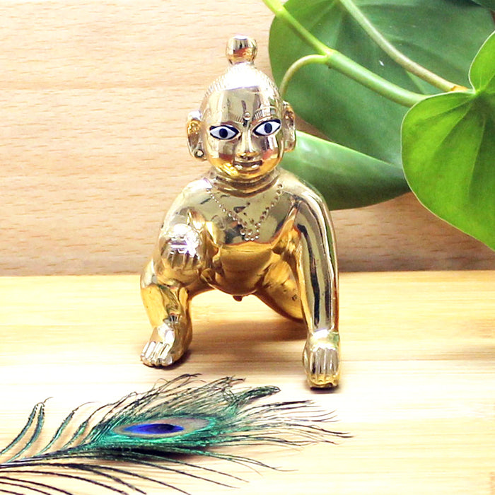 Laddu Gopal Ji / Kanha Ji Brass Idol Size No. 5
