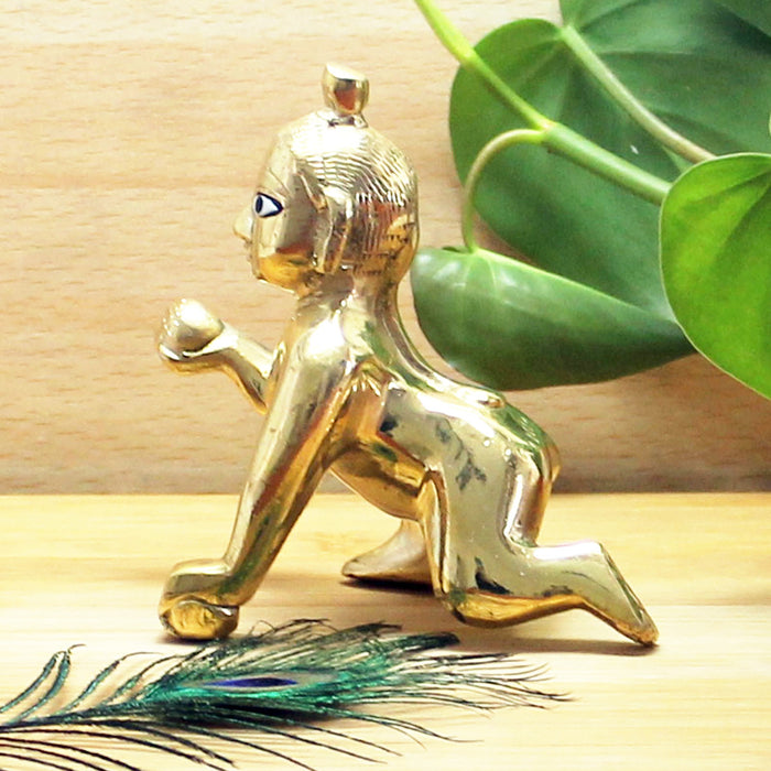 Laddu Gopal Ji / Kanha Ji Brass Idol Size No. 5